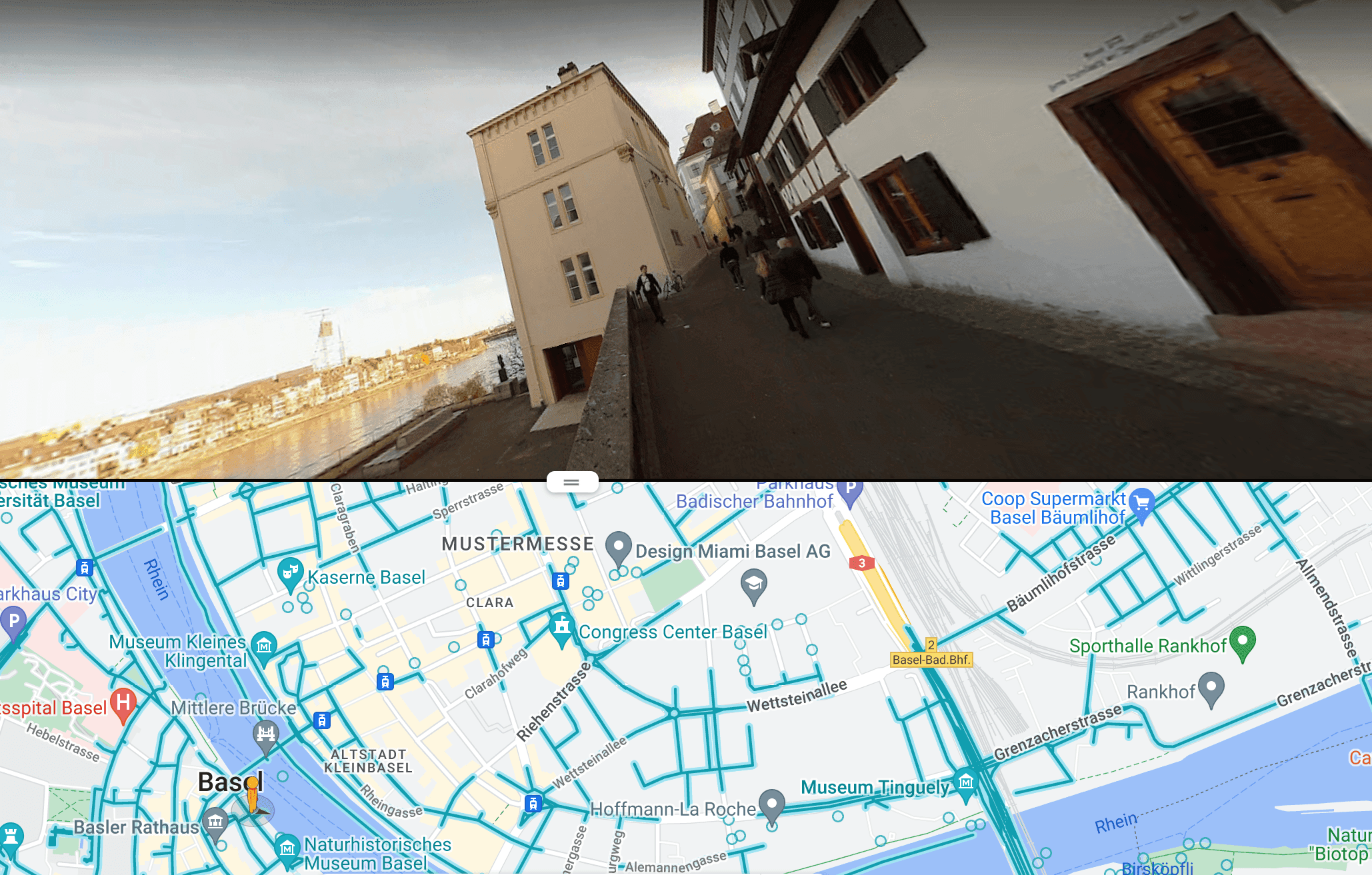 Rheinsprung 9/11 in Street View, Screenshot von Sibylle Künzler, 21.06.22